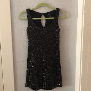 WHBM Sequin Black Cocktail Dress